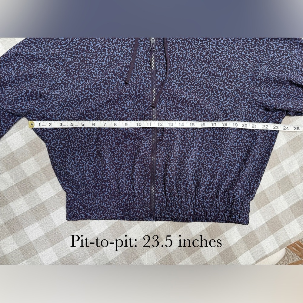 Athletic Blue Leopard Print Hooded Jacket by Zella - Picture 13 of 15